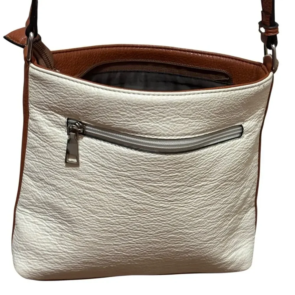 Cluci Cream and‎ Brown Crossbody Bag